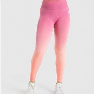 Gymshark Adapt Ombre Seamless Leggings - Orange Marl/Pink S